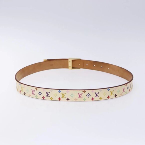 LOUIS VUITTON Monogram Multicolor Ceinture Belt White LV Auth 136549 - Picture 4 of 14